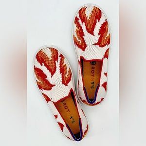‼️SOLD‼️ Rothy’s Kid’s K13 Sneakers - White with Red and Orange Flames!!